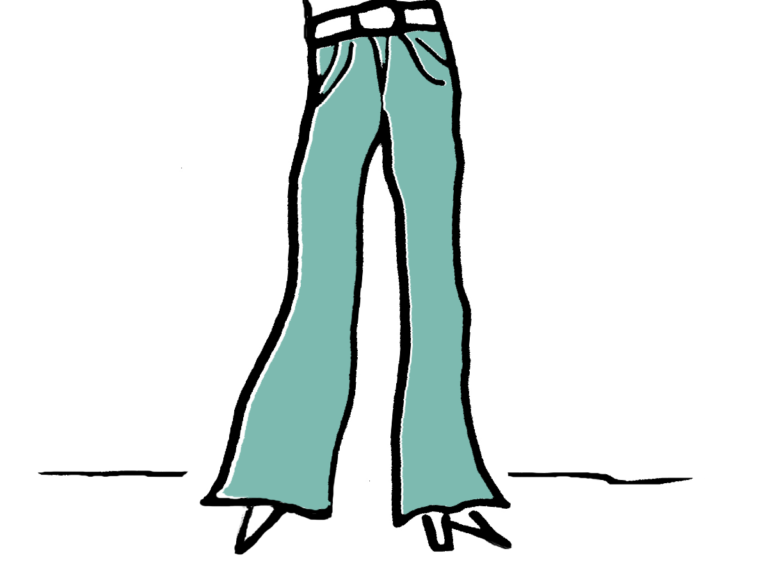 drawing of pants colored green