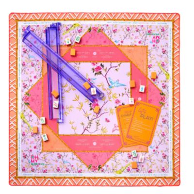 pink mahjong mat