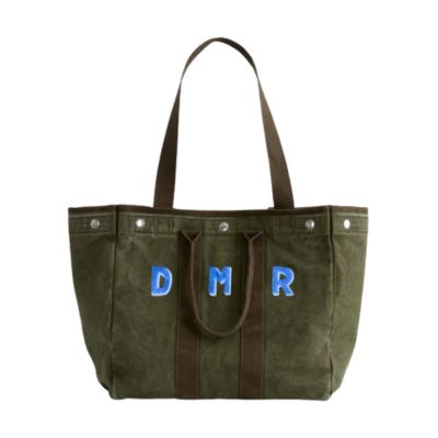 green canvas tote bag