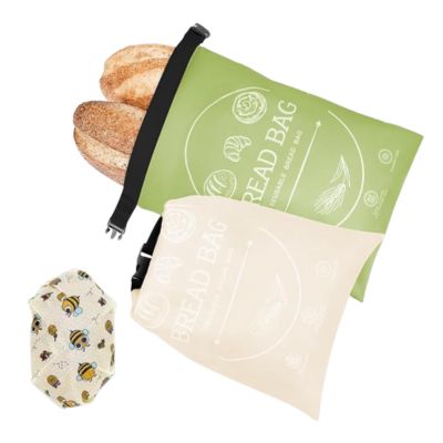 Green bag with bread poking out