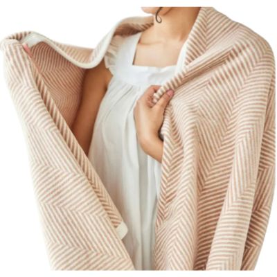 woman with blanket around shoulders
