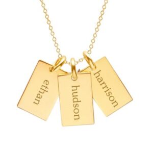 gold necklace with three charms