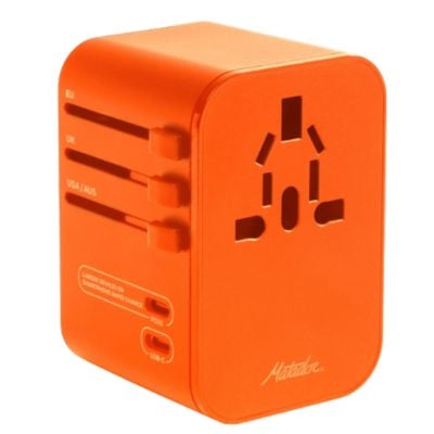 orange travel adaptor